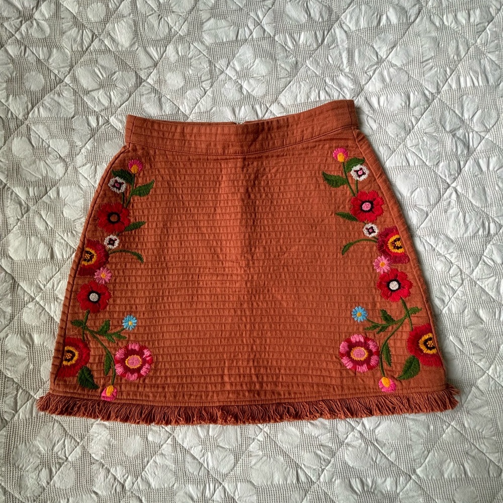 Gianni Bini Embroidered Mini Skirt